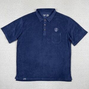 Section 119 Grateful Dead Polo Shirt Mens XXL Navy Terry Cloth Steal Your Face